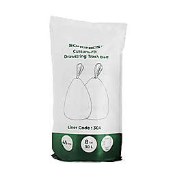 SONGMICS Drawstring Trash Bags, Custom-Fit, 8.5 Gallon Garbage Bags for 16 Gallon Dual Trash Can, Liner Code 30A, 1 Roll, 45 Count, Robust, Watertight, for Kitchen, White
