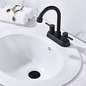 Infinity Merch Bathroom Faucet with Pop-Up Sink Drain in Matte Black