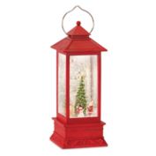 Melrose Snow Globe Lantern w/Santa 12.5"H Plastic 6 Hr Timer 3 AA Batteries, Not Included or USB Cord Includ