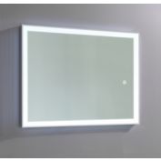Ketcham Medicine Cabinets Stellar S Plus Series Surface Mounted Stainless Steel Frame LED Mirror, Defogger / Dimmable Touch Sensor - 30" x 36"