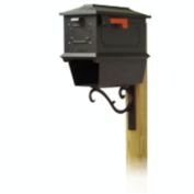 Special Lite Products Kingston Curbside Mailbox with Newspaper Tube and Sorrento Front Single Mailbox Mounting Bracket