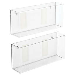 mDesign Adhesive Kitchen Cabinet Organizer for Food Pouches, 2 Pack - Clear