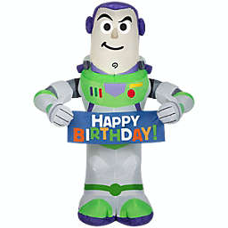 Gemmy Airblown Inflatable Birthday Party Buzz Lightyear, 3.5 ft Tall, white