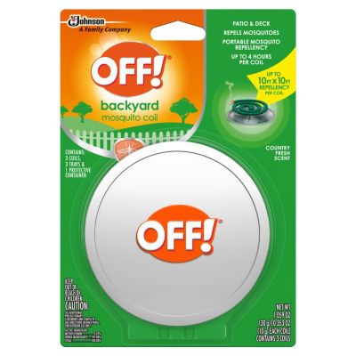 OFF! Backyard Mosquito Coil Starter Pack w/3 Coils, 3 Trays & 1 Protective Container