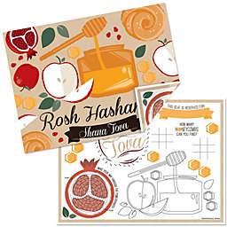 Big Dot of Happiness Rosh Hashanah - Paper New Year Coloring Sheets - Activity Placemats - Set of 16