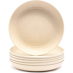 Juvale Wheat Straw Plates, Unbreakable Plate (Beige, 9 in, 6 Pack)