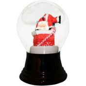 Alexander Taron 5" Black and Red Perzy Snow Globe Medium Santa in Chimney Decoration