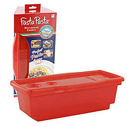 Fasta Pasta Microwave Pasta Cooker- Original Fasta Pasta (Red) w Spiral Cookbook- Quickly Cooks Up to 4 Servings- No Mess, Sticking or Waiting For Boil- Perfect Al Dente Pasta- For Dorms, Small Kitchen or Office
