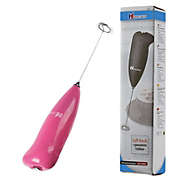 Department Store 1pc Stainless Steel Handheld Electric Blender; Egg Whisk; Coffee Milk Frother (Pink)