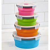 Infinity Merch 8-Pieces Round Collapsible Locking Lid Food Storage Containers