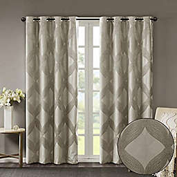 JLA Home SUNSMART Bentley Total Blackout Curtains Window, Ogee Knitted Jacquard, Grommet Top Living Room Decor, Thermal Insulated Light Blocking Drape for Bedroom and Apartments, 50\