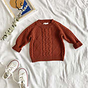 Laurenza&#39;s Gender Neutral Girls Boys Copper Clay Cable Knit Sweater