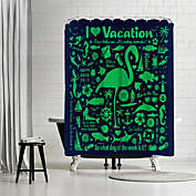 Americanflat 71" x 74" Shower Curtain, Flamingo Pattern Square by Anderson Design Group