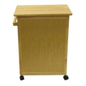 Winsome Natural Wood Finish Mobile Kitchen Storage Serivce Cart With One Drawer, Cabinet, 2 Storage Shelves, 4 Casters