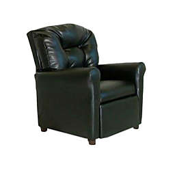 Dozydotes 4 Button Child Recliner - Black Leather Like DZD9974