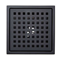Built Industrial 6 Inch Stainless Steel Matte Black Square Shower Drain Cover for Bathrooms, Showers, and Sink