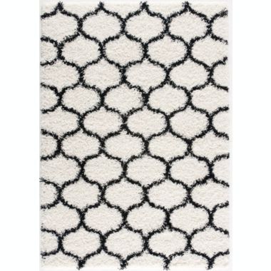 L'Baiet Desiree White Shag 2' x 6' Rug. View a larger version of this product image.