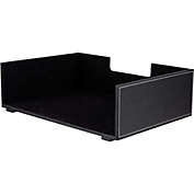 Paper Junkie Desk Organizer for Papers, Black Faux Leather (13x9 Inches)