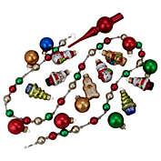 Northlight 18ct Red and Green Beaded Garland with Christmas Ornaments 30"