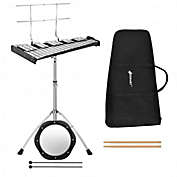 Costway 32 Note Glockenspiel Xylophone Percussion Bell Kit with Adjustable Stand