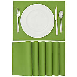 Farmlyn Creek Green Burlap Placemats Set of 6 for Dining Table (12.75 x 16.75 In)