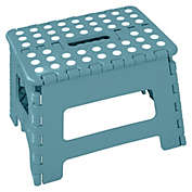 Lexi Home Foldable Space Saving Step Stool 9" inch - Teal