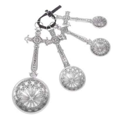 Ganz 4-Piece Zinc Alloy Measuring Spoon Set For Kitchen, Crosses