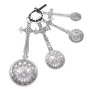 Ganz 4-Piece Zinc Alloy Measuring Spoon Set For Kitchen, Crosses