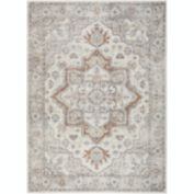 Nourison Astra Machine Washable Vintage Medallion Indoor Rug Grey/Multi 5'3" x 7'