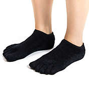 Zodaca Black 5-Toe Gel Socks (US 7-10, 2 Pairs)