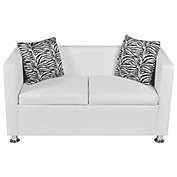Stock Preferred 2-Seater Artificial Leather Sofa in White