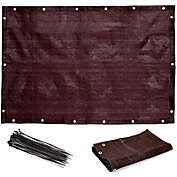 Farmlyn Creek Privacy Screen and Plastic Twisting Ties for Patio Balcony  (3x4 Feet, Brown, 2 Pack)