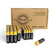 NANFU AA + AAA Batteries 48 Combo Pack, 24 Double AA Batteries & 24 Triple AAA Batteries, 1.5V Non-Rechargeable Alkaline Batteries with Leak-Proof Design, 10-Year Shelf Life, 48 Count Total