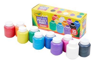 Crayola Washable Kids&#39; Paint Classic Colors Set Of 10 Bottles 2oz