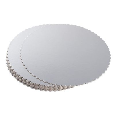 12 Inches Round Cake Boards 100 Pack Cardboard Disposable Cake Pizza Circle Scalloped Gold Tart Decorating Base Stand