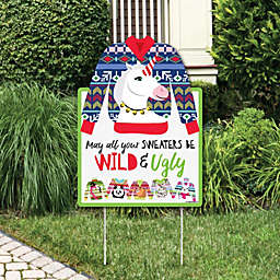 Big Dot of Happiness Wild and Ugly Sweater Party - Party Decorations - Holiday and Christmas Animals Party Welcome Yard Sign