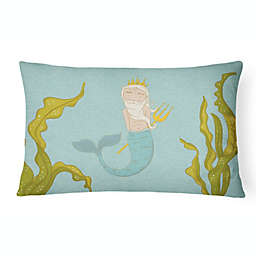 Caroline's Treasures Neptune Merman Canvas Fabric Decorative Pillow 12 x 16