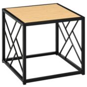 HOMCOM Side Table, Modern End Table with Metal Frame, Nightstand for Bedroom, Living Room, Black
