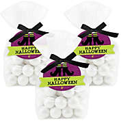 Big Dot of Happiness Happy Halloween - Witch Party Clear Goodie Favor Bags - Treat Bags With Tags - Set of 12