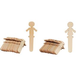 Juvale People Craft Sticks - 100-Pack Wooden People Shaped Craft Sticks, 5.8 x 2 x 0.1 Inch Male and Female Wood Craft Sticks People for DIY Arts and Crafts Projects, Crafting Supplies