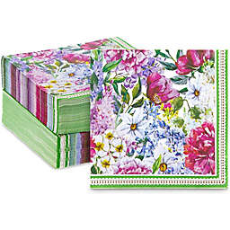 Sparkle and Bash Vintage Floral Paper Napkins for Baby Shower, Bridal Party (6.5 In, 150 Pack)