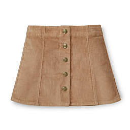 Hope & Henry Girls' A-Line Snap Front Skirt, Medium Brown Corduroy, 3-6 Months