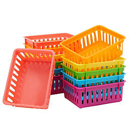 Bright Creations 12 Pack Small Colorful Plastic Classroom Storage Baskets for Organizing, Rainbow Organizer Bins (6.1 x 4.8 in)
