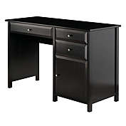 Contemporary Home Living 47.25" Black Modern Style Delta Wood Writing Desk Table