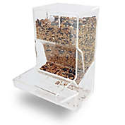 OnDisplay Neat Seed Acrylic Bird Feeder/Hopper - Indoor/Outdoor Large Capacity Bird House Feeder for Cages or Freestanding