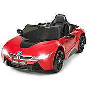 Costway-CA 12V Licensed BMW Kids Ride On Car with Remote Control-Red