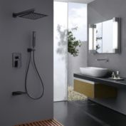 Bath, Kitchen & Basic Wall Mounted Square Rainfall Pressure Balanced Shower System with Rough