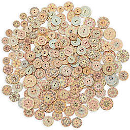 Bright Creations Decorative Buttons for Crafts and Sewing, 30 Vintage Flower Designs (200 Pieces)