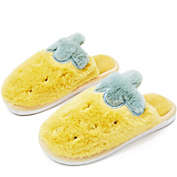 Zodaca Pineapple Slippers, Cute Fuzzy House Slippers for Women (Large, US W 8.5) Yellow