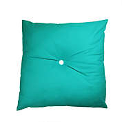 Kaemingk 30" Turquoise Blue and White Solid Tufted Floor Square Throw Pillow